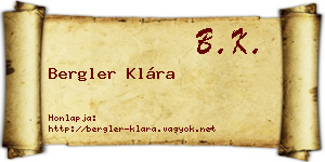 Bergler Klára névjegykártya